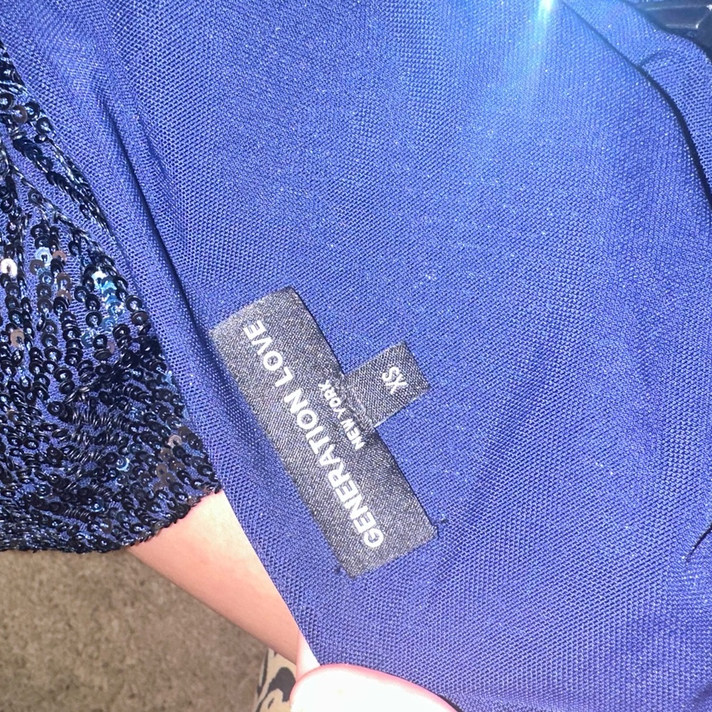 Generation Love Navy Sequin Tank - image 3